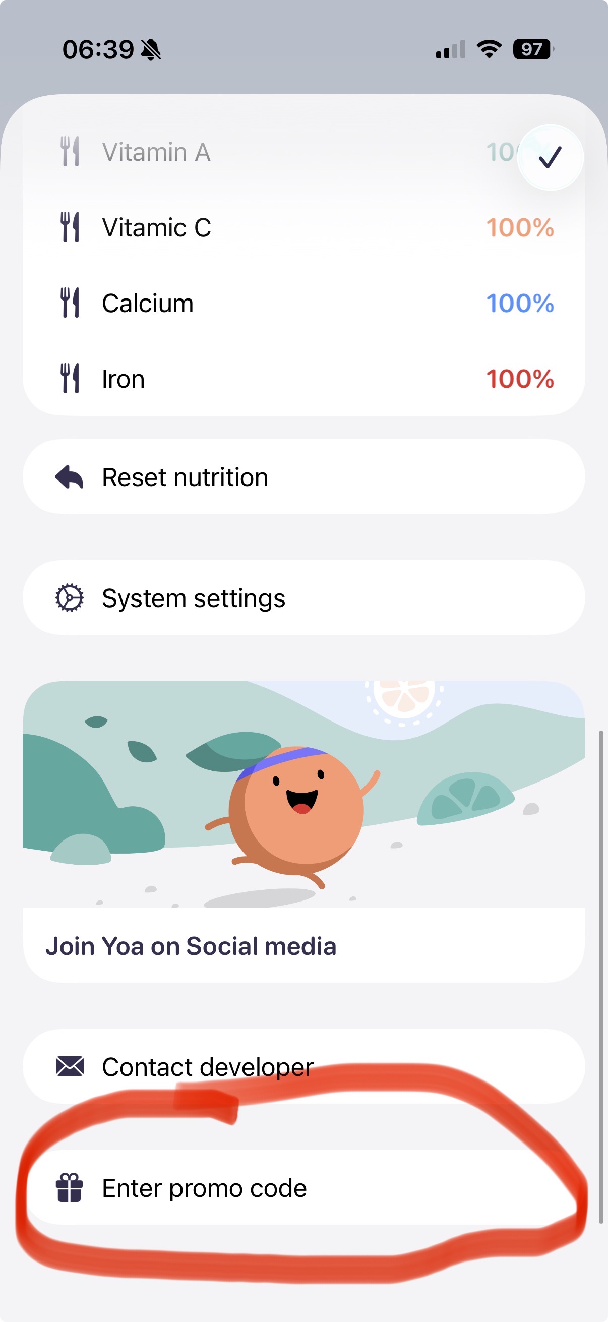 Step 2 — enter your promo code and confirm